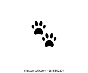 Animal foot prints vector icon. Isolated Paw prints illustration