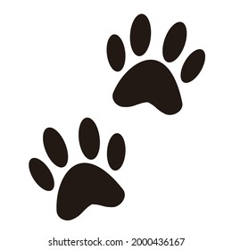 animal foot print black and white vector design