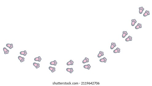 Animal foot print direction point for map. Vector stock illustration isolated on white background for trajectory graphic template. EPS10