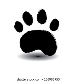 Animal Foot Print Dog Paws Silhouette Stock Vector (Royalty Free ...