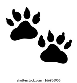 Animal Foot Print Dog Paws Silhouette Stock Vector (Royalty Free ...