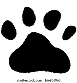 animal foot print. dog paws. silhouette vector illustration
