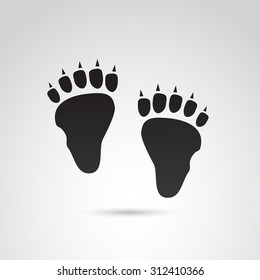 Animal foot print icon. Vector art.