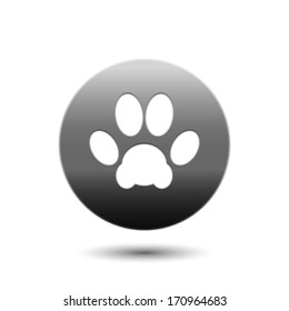 Animal foot print, impression, paw icon