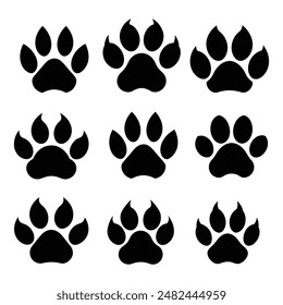 animal foot print logo icon logo vector art illustration