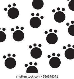Animal foot print pattern background vector