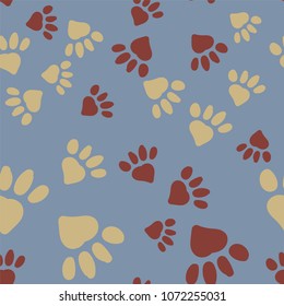 Animal Foot Prints Endless Pateern. Loving Animal Seamless Tile