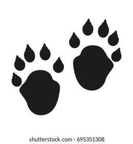 Animal foot sign illustration. Vector. Black icon on white background