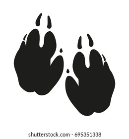 Animal foot sign illustration. Vector. Black icon on white background