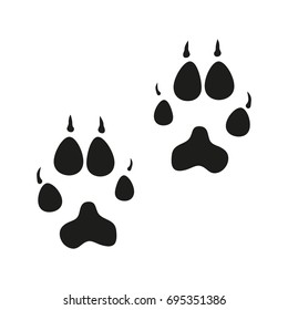Animal foot sign illustration. Vector. Black icon on white background