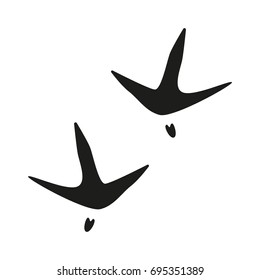 Animal foot sign illustration. Vector. Black icon on white background