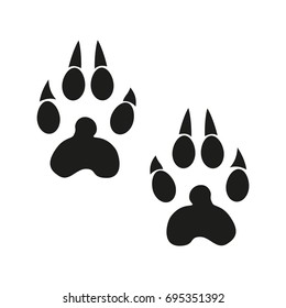 Animal foot sign illustration. Vector. Black icon on white background
