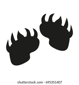 Animal foot sign illustration. Vector. Black icon on white background