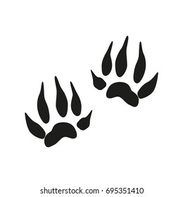 Animal foot sign illustration. Vector. Black icon on white background