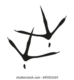 Animal foot sign illustration. Vector. Black icon on white background