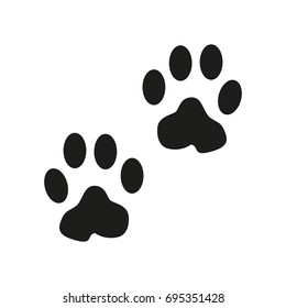 Animal foot sign illustration. Vector. Black icon on white background