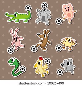 animal football stickers/soccer ball stickers