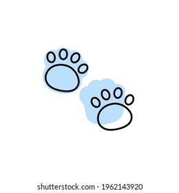 Animal footprint with color shadow vector icon in adventure set