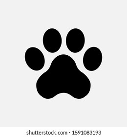 animal footprint dog icon black simple flat vector illustration eps10 isolated on white background