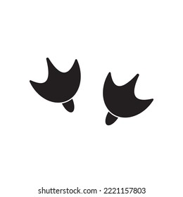 Animal Footprint, Duck Paw, Goose Trace. Flat Vector Icon illustration template design