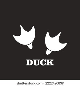 Animal Footprint, Duck Paw, Goose Trace. Flat Vector Icon illustration template design
