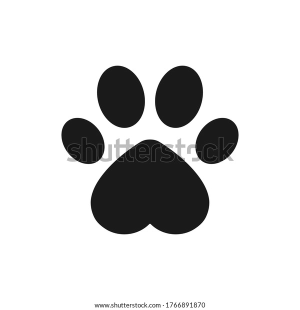 Animal Footprint Heart Shape Dog Paw Stock Vector (Royalty Free ...