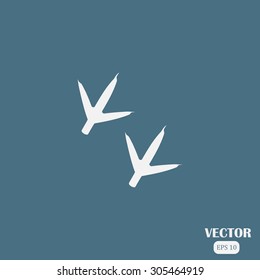 Animal footprint, hen vector icon
