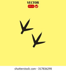 Animal footprint, hen vector icon