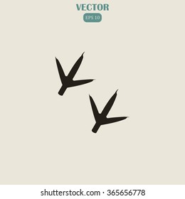 Animal footprint, hen vector icon
