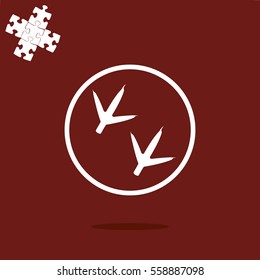 Animal footprint, hen vector icon