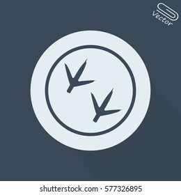 Animal footprint, hen vector icon