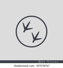 Animal footprint, hen vector icon