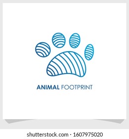 animal footprint icon logo design vector