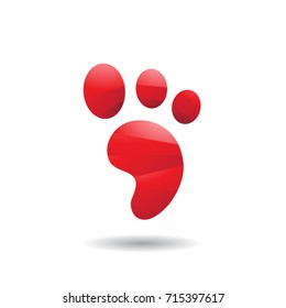  Animal Footprint Icon, Vector Illustration Isolated on a White Background