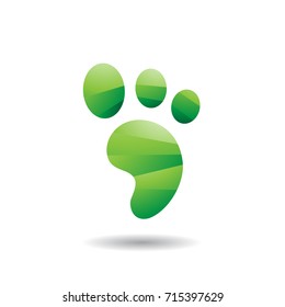  Animal Footprint Icon, Vector Illustration Isolated on a White Background