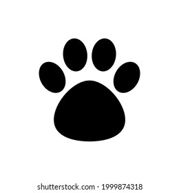 Animal footprint illustration vector black color isolated.Animal icon.Zoo icon map marker
