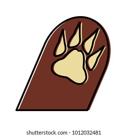 Animal footprint isolated