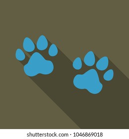 Animal footprint isolated on background. Dog paw icon or sign. Vector illustration.