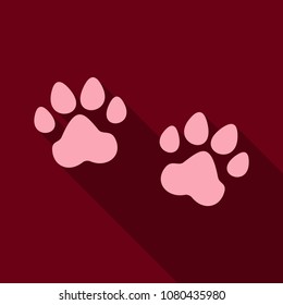 Animal footprint isolated on background. Dog paw icon or sign. Vector illustration.
