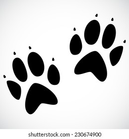 Animal footprint isolated on white background. VECTOR illustration.