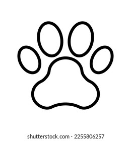 Animal footprint line icon. Paw foot trail print. Vector illustration isolated on white background.
