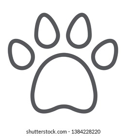 Animal footprint line icon, pet and trace, paw sign, vector graphics, a linear pattern on a white background, eps 10.