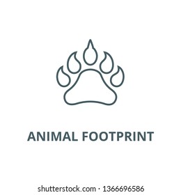 Animal footprint line icon, vector. Animal footprint outline sign, concept symbol, flat illustration