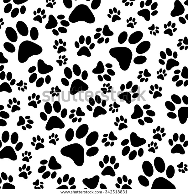 Animal Footprint Pattern Stock Vector (Royalty Free) 342518831 ...