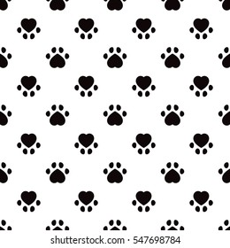 Animal footprint. Seamless vector pattern