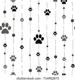 Animal footprint. Seamless vector pattern