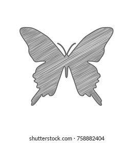 Animal footprint sign illustration. Vector. Shaded gray icon on white background. Isolated.