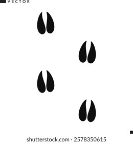 Animal footprint silhouette. Wild animal track. Deer footprint vector 