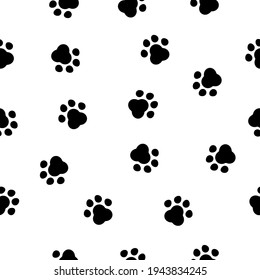Animal footprint simple seamless vector pattern on a transparent background