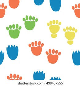 Animal footprint vector  pattern seamless background , for wrapping paper, greeting cards, posters, invitation